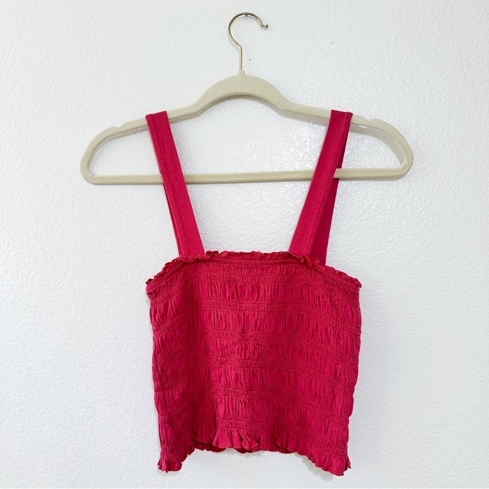 AE Smocked Cropped Tank Top S - Picture 6 of 6